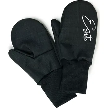 Rukavice ESITO | Zimní palcové rukavice softshell s beránkem Lamb Black - černá / 2 - 3 roky