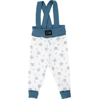 Chlapecké kraťasy ESITO | Rostoucí žebrované kalhoty s laclem Bear - bílá / 56 - 62