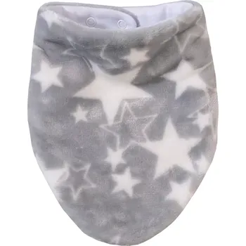 Kojenecká čepice ESITO | Zimní šátek na krk Mikroplyš Hvězdička podšitý bavlnou - šedá / 0 - 3 roky
