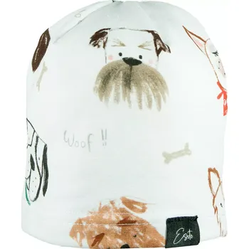 Kojenecká čepice ESITO | Dětská čepice Pejsci - bílá / 36