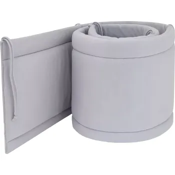 Příslušenství pro dětskou postel a kolébku ESITO | Mantinel do postýlky jednobarevný - šedá / 28 x 180 cm