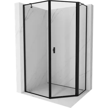 Mexen Mist asymetrická pětiúhelníková sprchová kabina, pravá, 90 x 100 cm, černý rámeček, černá - 8A8-090-100-70-70-P Sprchové kouty