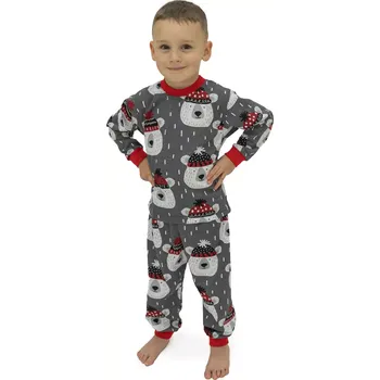 Dívčí pyžamo ESITO | Dětské pyžamo Christmas bear - šedá / 98