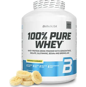 Protein BioTech 100% Pure Whey 2270 g Příchuť: banán
