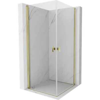 Mexen Mist-B Duo sprchový kout sklápěcí 70 x 70 cm, průhledný, zlatý - 8A2-070-070-50-00 Sprchové kouty