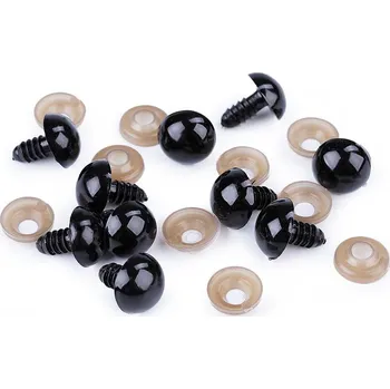 Oči s pojistkou Ø14 mm, barva černá