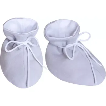 Chlapecké bačkory ESITO | Kojenecké botičky bavlna velké jednobarevné - šedá / 1. ( 2 - 5 měs.)