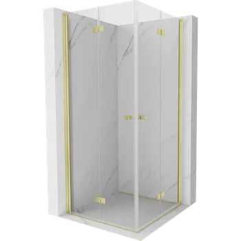 Mexen Mist-F Duo skládací sprchový kout 110 x 110 cm, transparentní, zlatá kartáčovaná - 8A6-110L-110P-55-00 Sprchové kouty