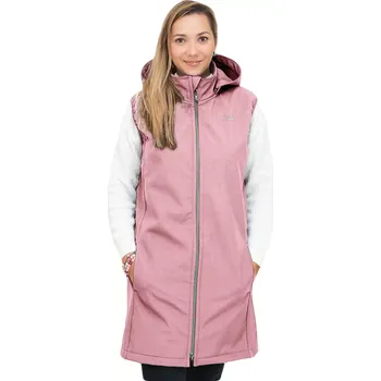 Dámská vesta ESITO | Dámská dlouhá softshellová vesta Shell pink - růžová / XL