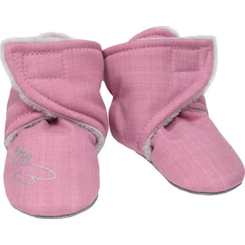 Kojenecké oblečení ESITO | Capáčky barefoot Softshell Lamb Antique pink - růžová / 1 - délka stélky: 11 cm