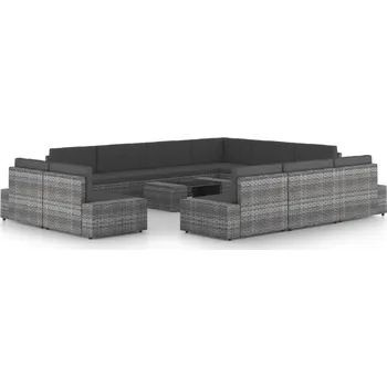 12dílná zahradní sedací souprava polyratan šedá IM_3067179