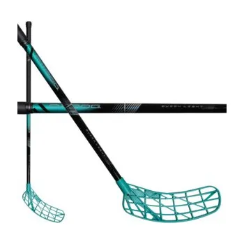 Florbalová hůl Oxdog QUICK LIGHT HES 30 TQ ROUND MB Florbalová hůl černá / tyrkysová, Pravá (pravá ruka dole), 87cm (=97cm)