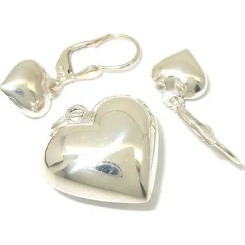 Souprava šperků Stříbrný set srdíčka bez kamínku (925/1000)