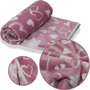Dětská deka ESITO | Dětská deka mikroplyš Elegant heart 110 x 140 cm - růžová / 110 x 140 cm