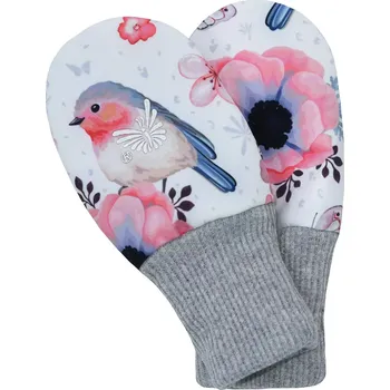 Rukavice ESITO | Rukavice softshell bezpalcové Ptáčci vel. 74-80 - růžová / 74 - 80