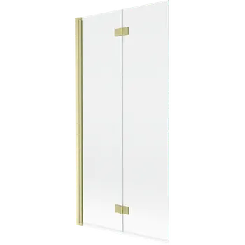 Vanová zástěna Mexen Mist vanová zástěna dvoukřídlá levá 90 x 150 cm, průhledná, zlatá kartáčovaná - 8A9-090-002-55-00-L Vanové zástěny