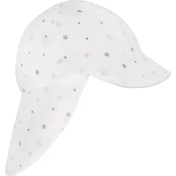 Kšiltovka ESITO | Dětská kšiltovka s krytím krku mušelín Hvězdička - bílá / XXL