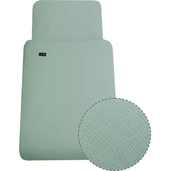 Povlečení ESITO | Luxusní dětské mušelínové povlečení Olive - olivová / 100 x 135, 60 x 40 cm