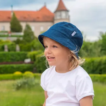 Kojenecká čepice ESITO | Dětský klobouk Riflový - modrá / S