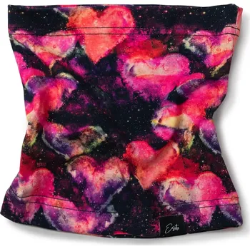 Nákrčník ESITO | Bavlněný nákrčník Duhová srdce - černá / 48