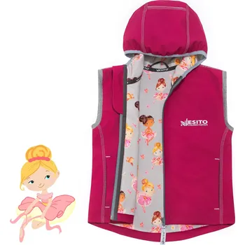 Chlapecká vesta ESITO | Dětská softshellová dvojitá vesta Baletka vel. 92 - 116 - fuchsiová / 92