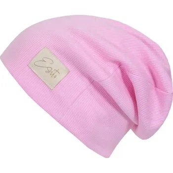 Kojenecká čepice ESITO | Žebrovaná čepice spadená Color Pink - růžová / 40