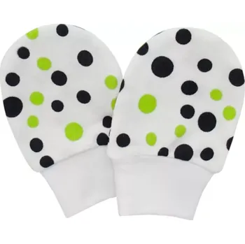 Rukavice ESITO | Rukavice bavlna potisk puntík Green - puntík zelená / 56