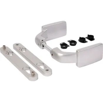 brána LOCINOX 3006FIX - hliníková klika se štítkem, s volbou pevná a otočná, délka 113 mm, pro křídlové branky a dveře