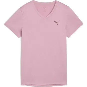 Dámské sportovní triko Puma W TAD ESSENTIAL VNECK TEE L Růžová, Vínová