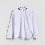 Reserved - Bavlněné polo s dlouhými rukávy - bílá - 042FI-00X - 042FI-00X-134