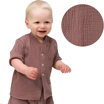 ESITO | Dětská mušelínová košile Luca Brown - hnědá / 104