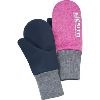 Rukavice ESITO | Palcové rukavice softshell melírové - růžová / 3 - 5 let