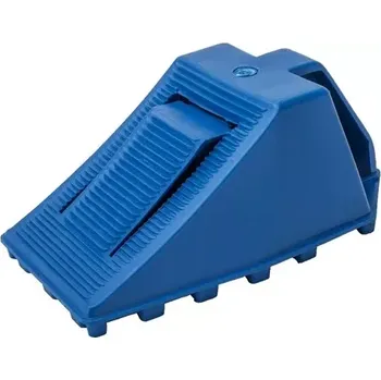 Dětská zábrana Modrý plastový bezpečnostní zakládací klín pod kola - šířka 10 cm, výška 9 cm