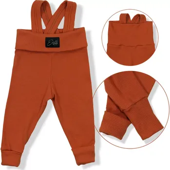 ESITO | Rostoucí žebrované kalhoty s laclem Color Sandy - písková / 56 - 62