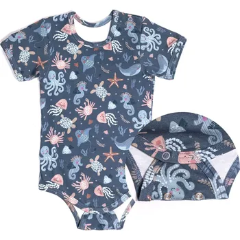 ESITO | Rostoucí bodyčko pro miminka KR Mořský svět - šedá / 74 - 80