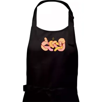 Kuchyňská zástěra Zamilované žížaly (Alexis Citrine) - Dámská zástěra na vaření - Univerzální velikost ( Černá )