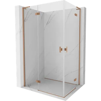 Mexen Mist-H L Duo sprchový kout otočný levý 115 x 95 cm, transparentní, kartáčovaná měď - 8A5L-115L-095P-65-00 Sprchové kouty