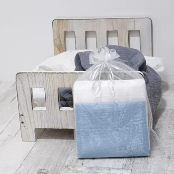 látková plena ESITO | Mušelínové pleny bílá - modrá - bílá / modrá / 70 x 70 cm