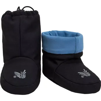 Capáčky ESITO | Barefoot softshellové capáčky Bambus Ocean - černá / modrá / 5 - délka stélky: 15 cm