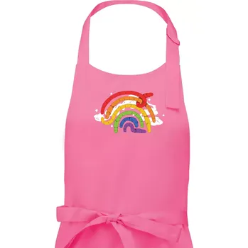 Kuchyňská zástěra Žížaly duha (Alexis Citrine) - Pánská zástěra na vaření - Univerzální velikost ( Růžová )