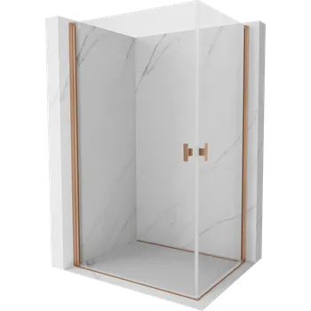 Mexen Mist-B Duo sprchová kabina otočná 95 x 80 cm, transparentní, kartáčovaná měď - 8A2-095-080-65-00 Sprchové kouty