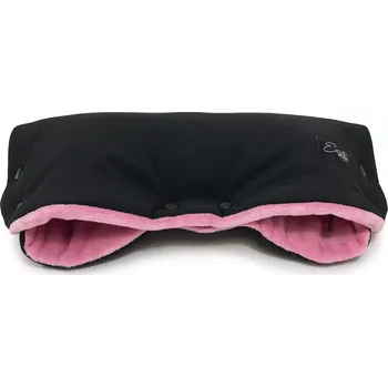 Rukávník ESITO | Rukávník na kočárek Mikroplyš softshell Black / Cameo pink - černá / růžová / 45 x 53 cm
