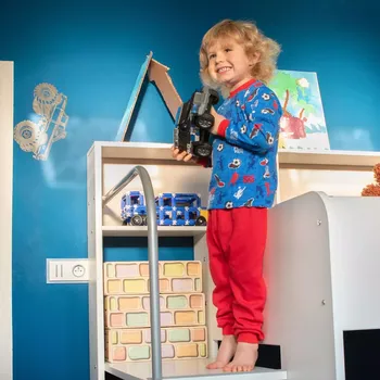 Dívčí pyžamo ESITO | Chlapecké pyžamo Fotbal vel. 86 - 110 - červená / 86