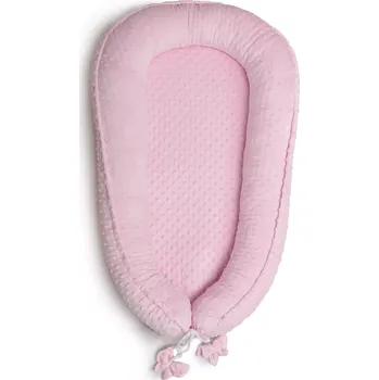 Hnízdečko pro miminko ESITO | Luxusní hnízdo Minky Bamboo jednobarevné Pink - růžová / 100 x 65 cm