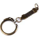 Přívěsek na klíče s karabinou a poutkem, barva 5 staromosaz