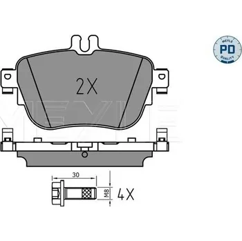 Brzdový systém Sada brzdových destiček, kotoučová brzda MEYLE 025 224 3716/PD
