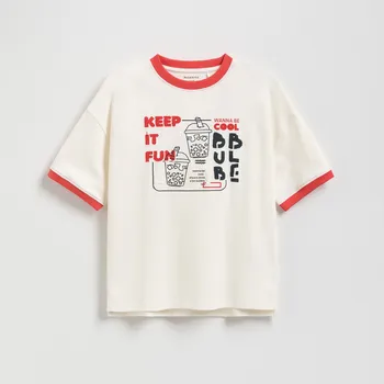 Chlapecké tričko Reserved - Tričko s potiskem - krémová - 004FH-01X - 004FH-01X-152