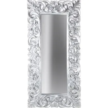Zrcadlo Klasické obdélníkové stříbrné nástěnné zrcadlo Venice se zdobeným rámem v barokním stylu 180 cm