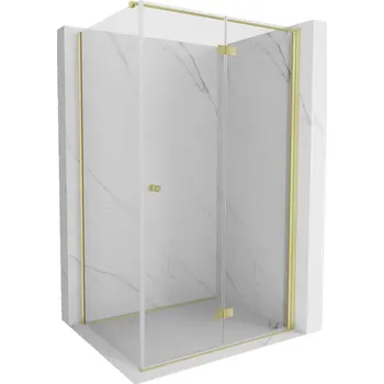 Mexen Mist-F skládací sprchový kout pravý 120 x 75 cm, transparentní, zlatá - 8A6T-120-075-50-00-P Sprchové kouty