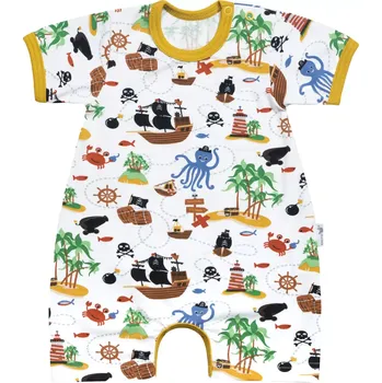 ESITO | Letní overal BIO Pirátský ostrov vel. 56 - 68 - okrová / 62